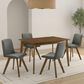 Armen Living Gina Side Chair with Charcoal Upholstery in Warm Walnut (Set of 4), , large