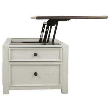 Ashley Bolanburg Lift Top Cocktail Table in Weathered Oak and Antique White, , large
