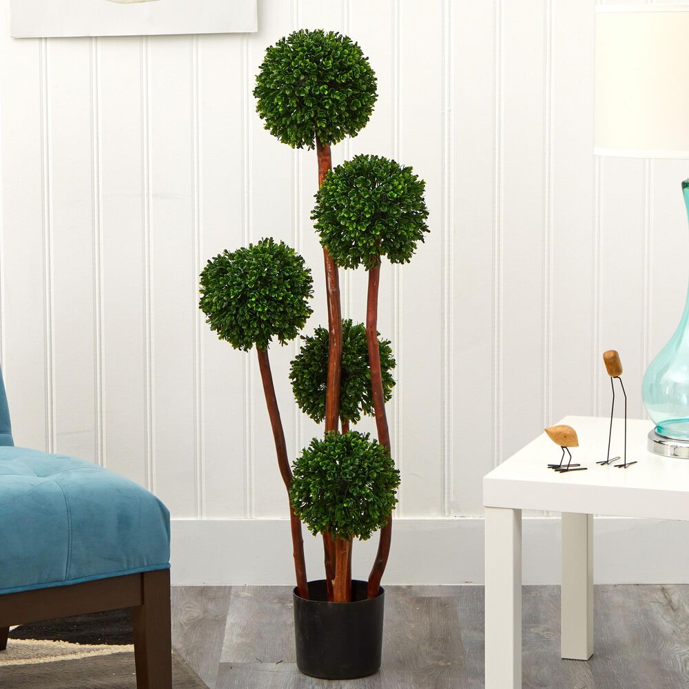 Nearly Natural Inc 4" Boxwood Topiary Tree, , large