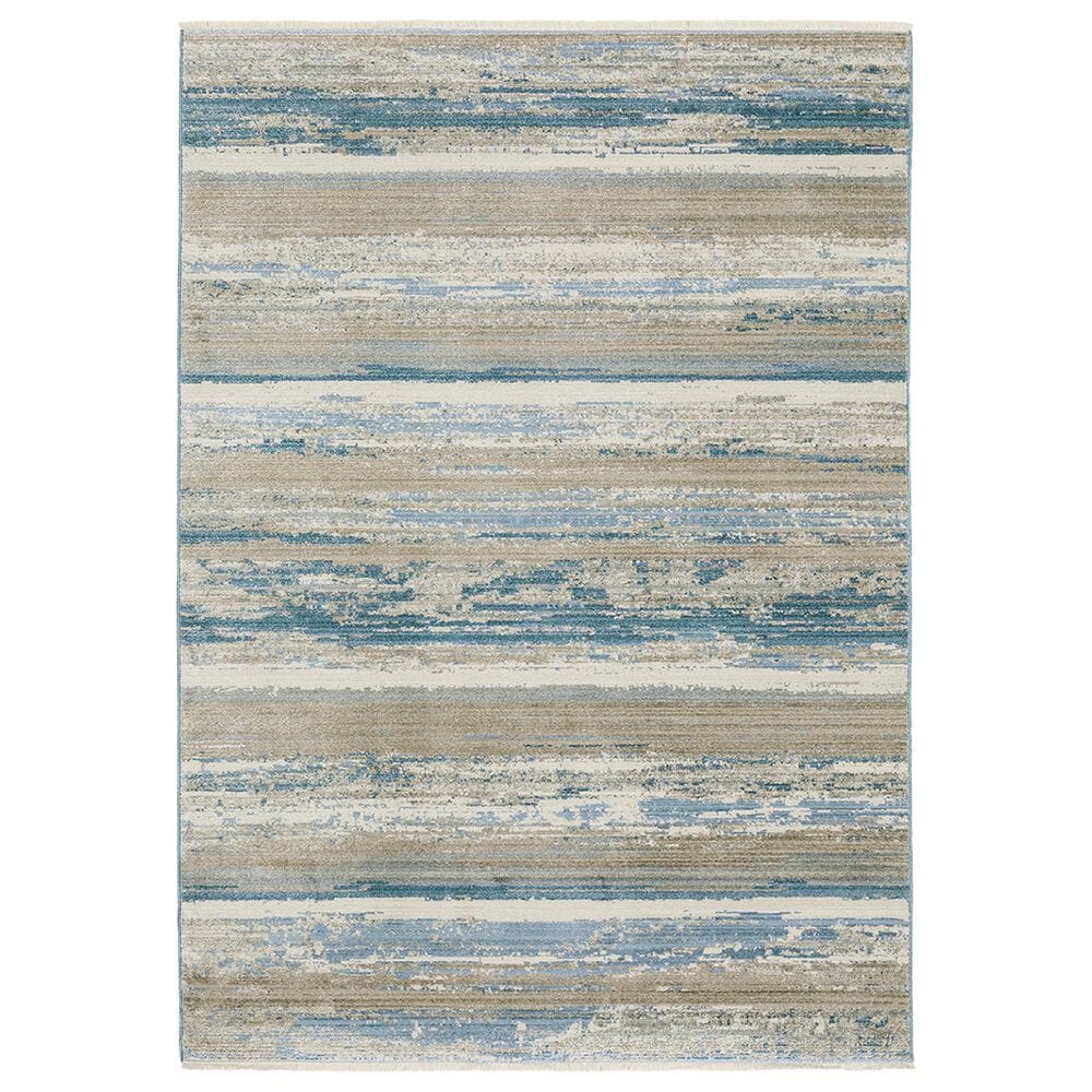 Oriental Weavers Bauer Abstract Stripes 2"3" x 7"6" Blue Runner, , large