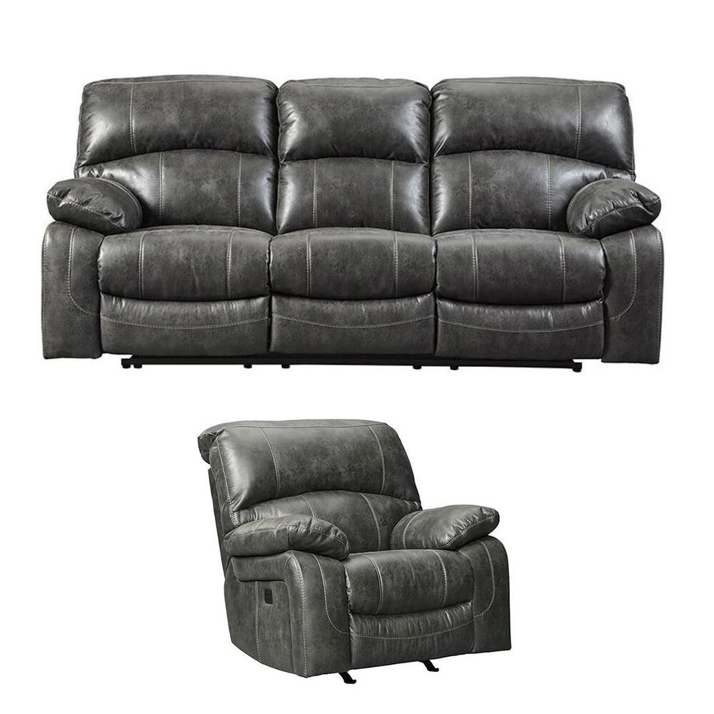 Signature Design by Ashley Dunwell Sofa and Recliner in Steel, , large