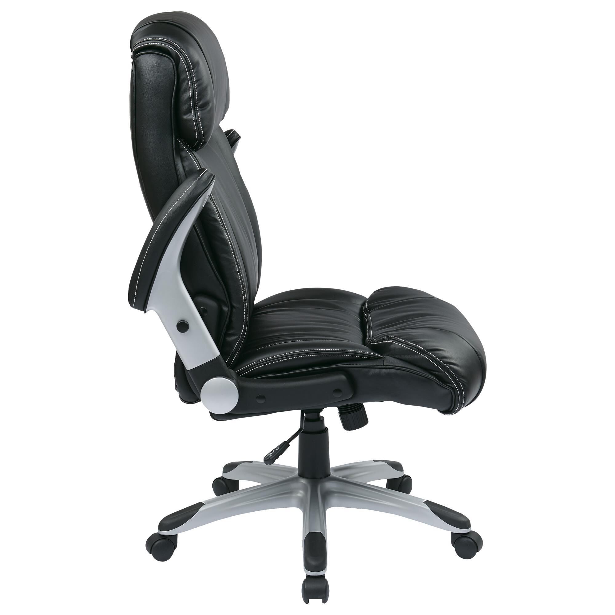 OSP Home Executive Bonded Leather Chair with Black Cushion NFM