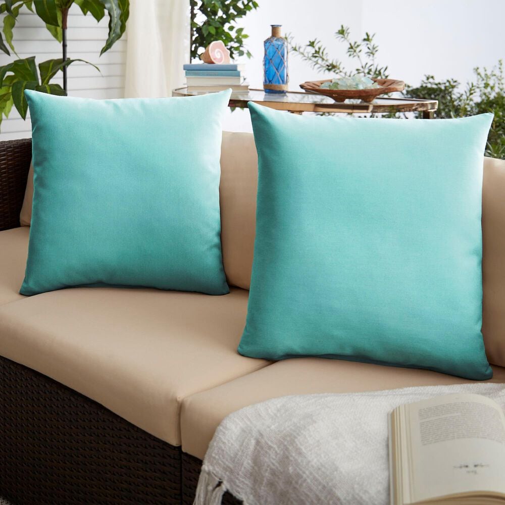 Sorra Home Sunbrella 22" Pillow in Canvas Aruba (Set of 2), , large