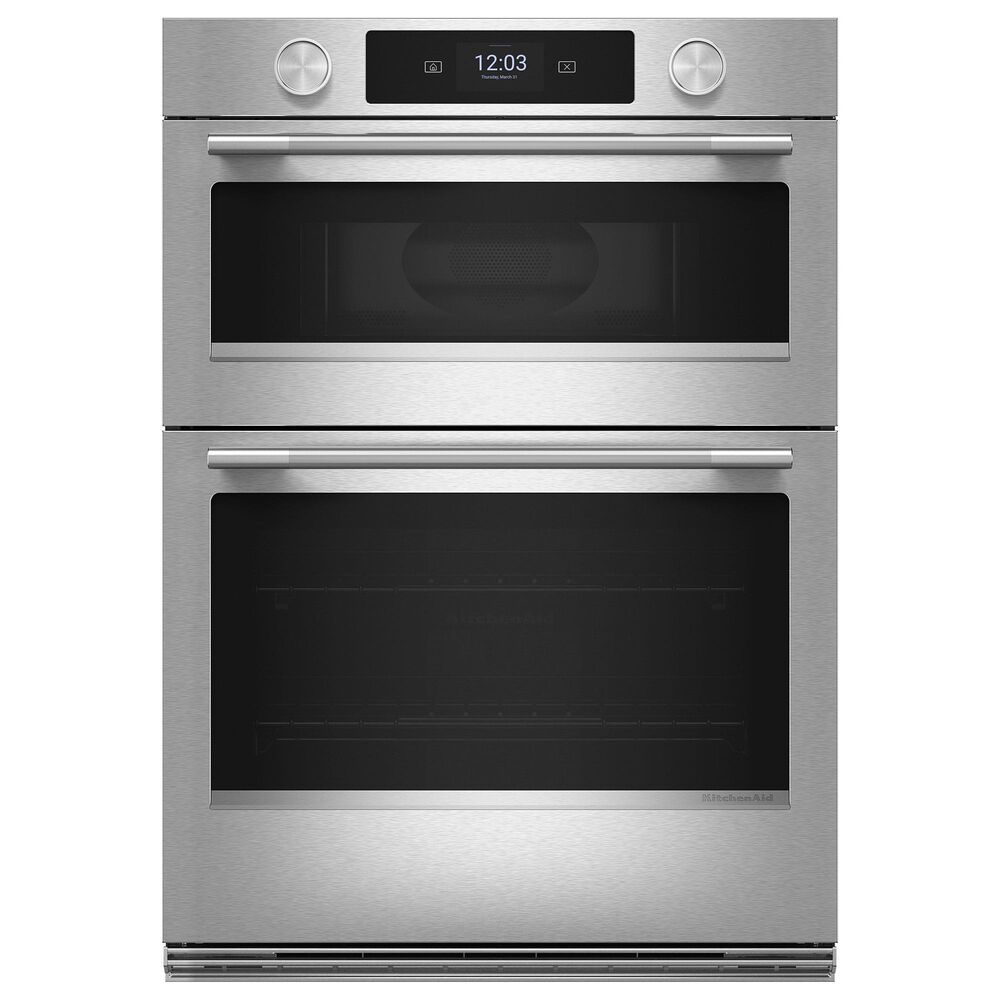 KitchenAid 2-Piece Kitchen Package with PrintShield Stainless Steel 30" Smart Combination Wall Oven and Stainless Steel 30" Gas Cooktop, , large