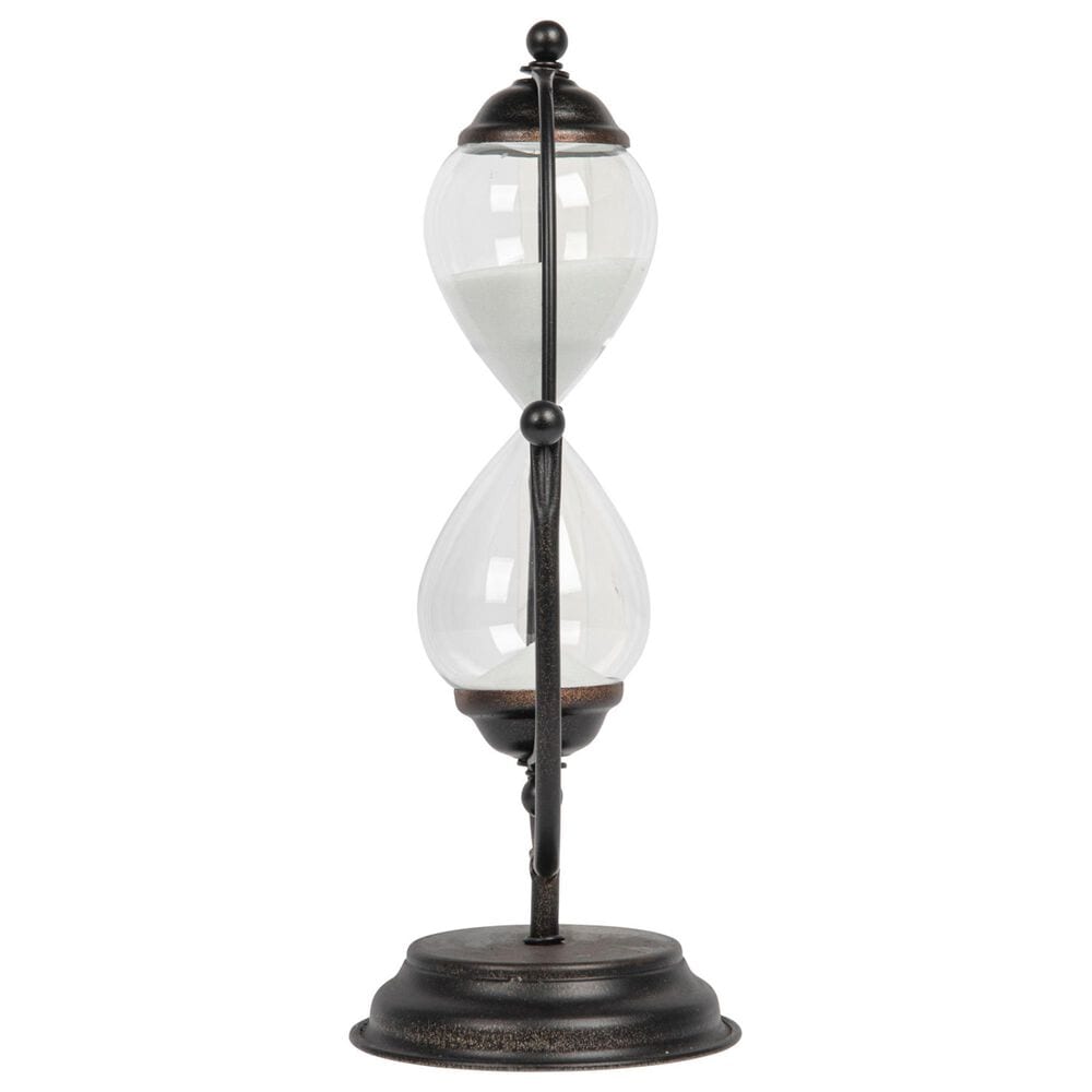 Creative Coop Decorative Metal Hourglass with White Sand in Rust, , large