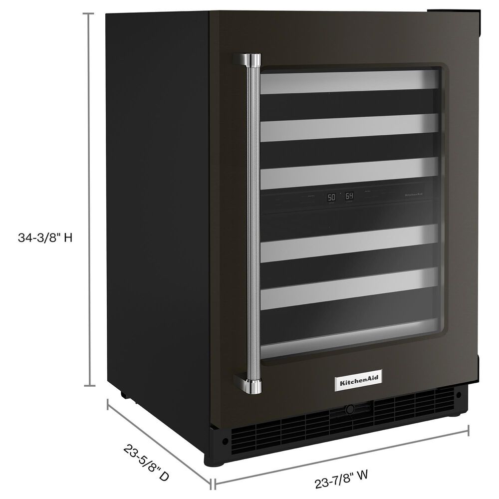 KitchenAid 24" Undercounter Wine Cellar with Right Hinge, MetalFront