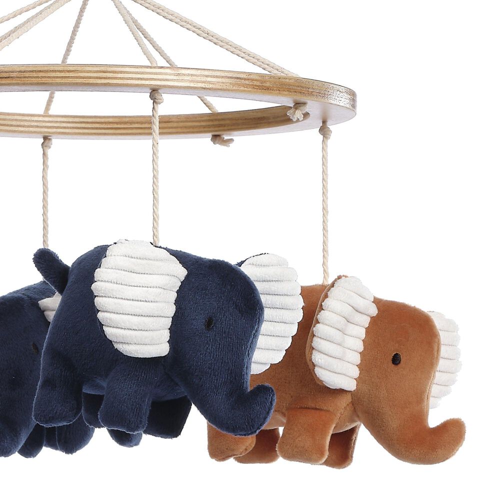 Lambs and Ivy Playful Elephant Musical Baby Crib Mobile Soother Toy in