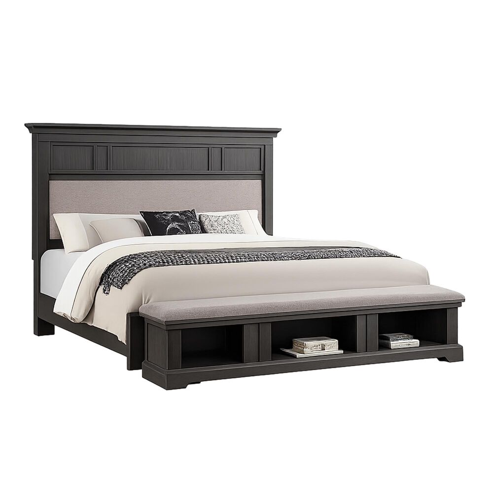 Boulder &amp; Pine Prescott King Storage Bed in Gray Oak, , large