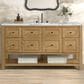 James Martin Vanities Breckenridge 60" Single Bathroom Vanity in Light Natural Oak with 3 cm Carrara White Marble Top and Rectangular Sink, , large