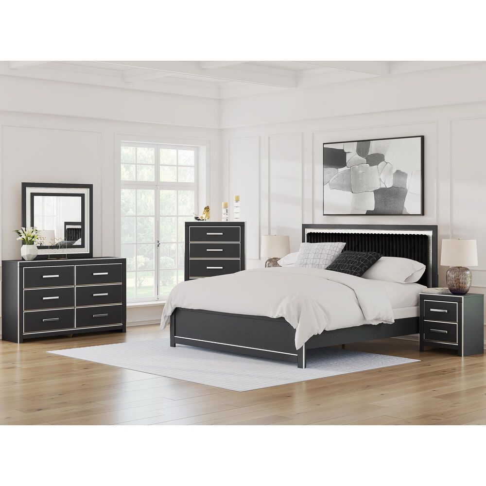Ashley Zuraleus 6-Drawer Chest in Matte Black and Chrome, , large