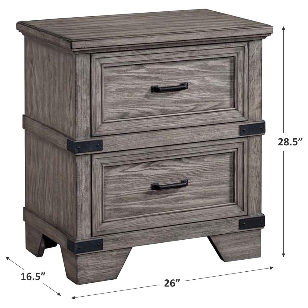Hawthorne Furniture Forge 2 Drawer Nightstand in Pewter, , large