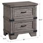 Hawthorne Furniture Forge 2 Drawer Nightstand in Pewter, , large