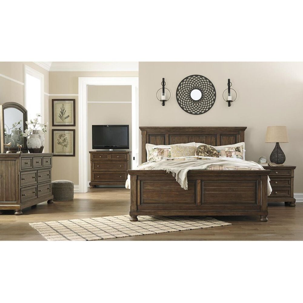 Signature Design by Ashley Flynnter King Panel Bed in Medium Brown Finish, , large