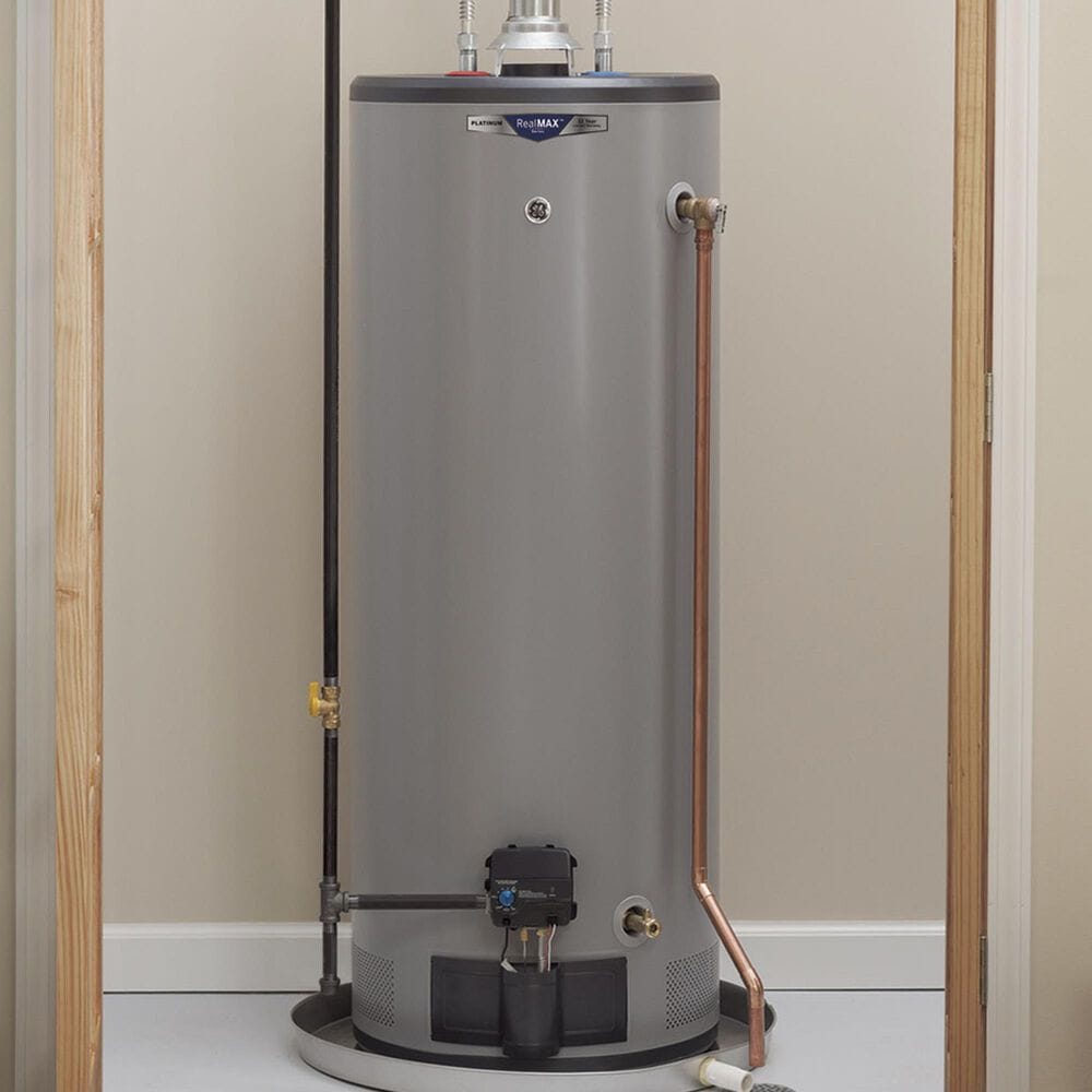 GE Appliances RealMAX Premium 50-Gallon Tall Liquid Propane Atmospheric Water Heater in Gray, , large