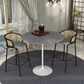 Leisuremod LeisureMod Verve Collection Modern Bar Height Table White Base with 48 Round Marble Grey Sintered Stone Top, , large