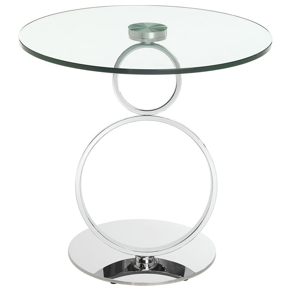 Casana Satellite End Table in Chrome and Clear, , large