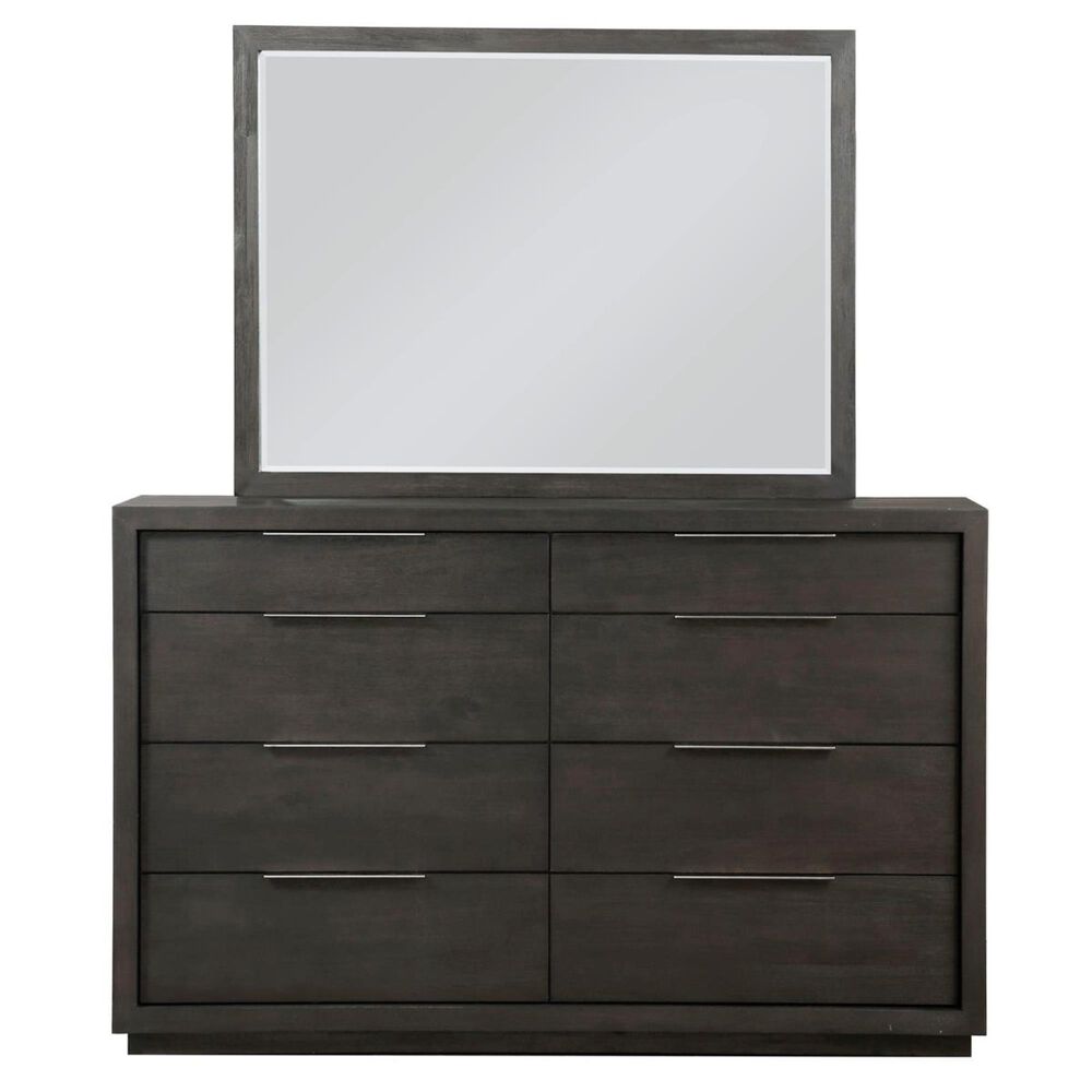 Living Essentials Oxford 8 Drawer Dresser and Mirror in Basalt Grey, , large