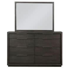 Living Essentials Oxford 8 Drawer Dresser and Mirror in Basalt Grey