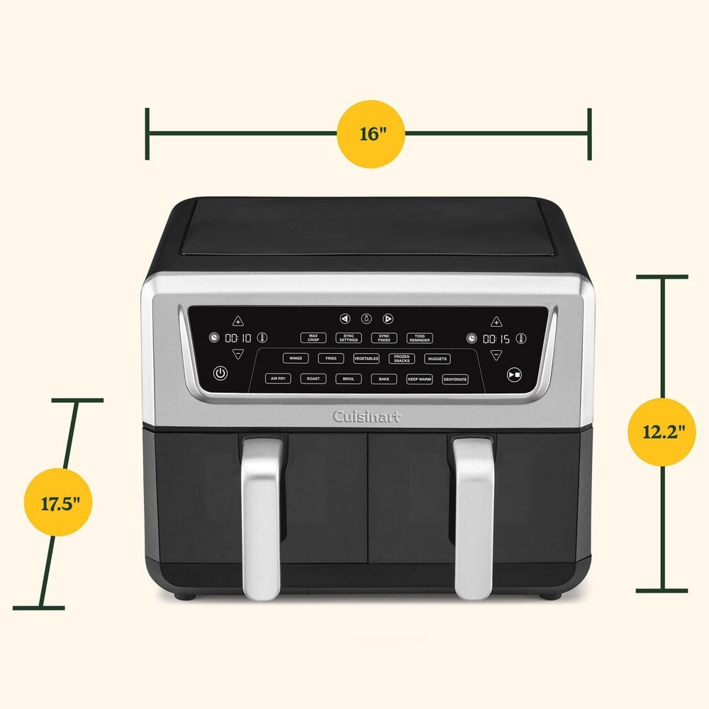 Cuisinart 11-qt Dual Basket Air Fryer Pro in Black Stainless, , large