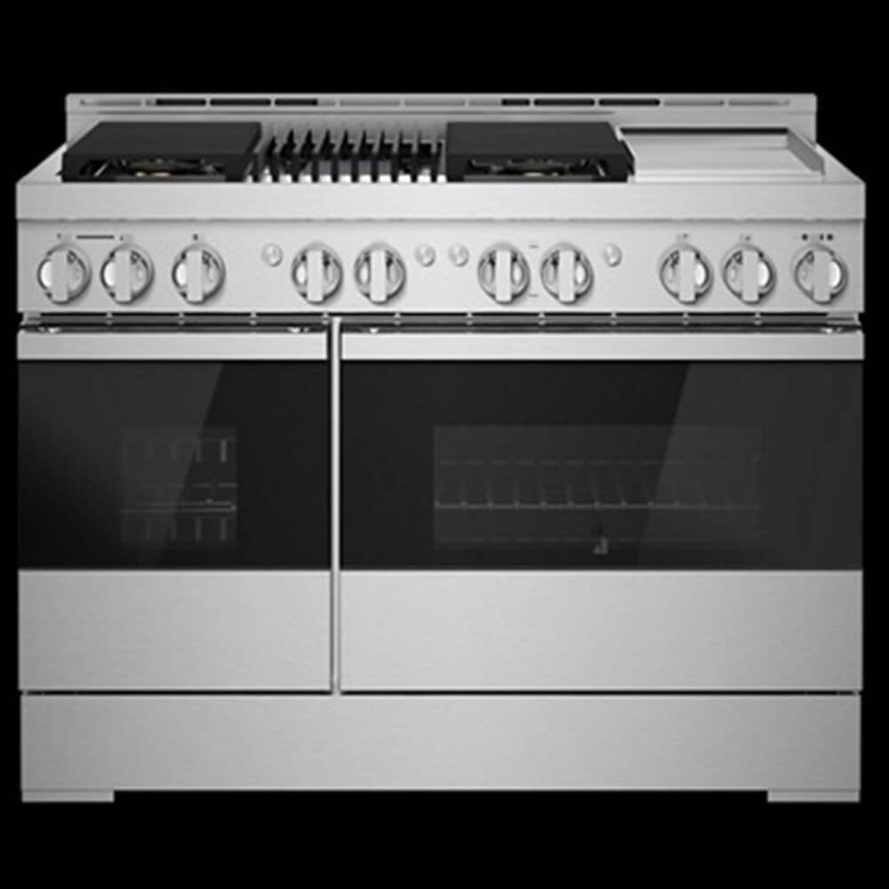 JennAir 48&quot; Gas Professional Range with Chrome-Infused Griddle and Infrared Grill in Black Glass, , large