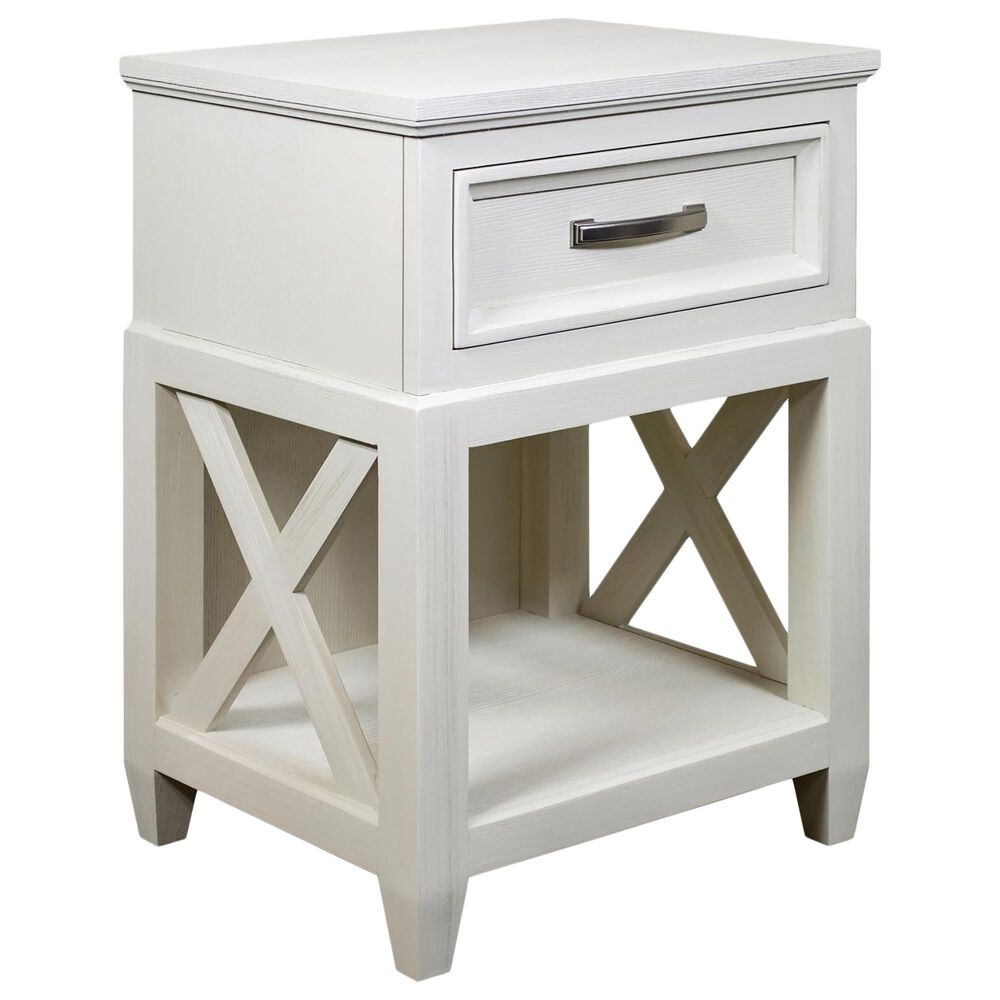 Shannon Hills Osborne 1-Drawer Nightstand in Winter White, , large
