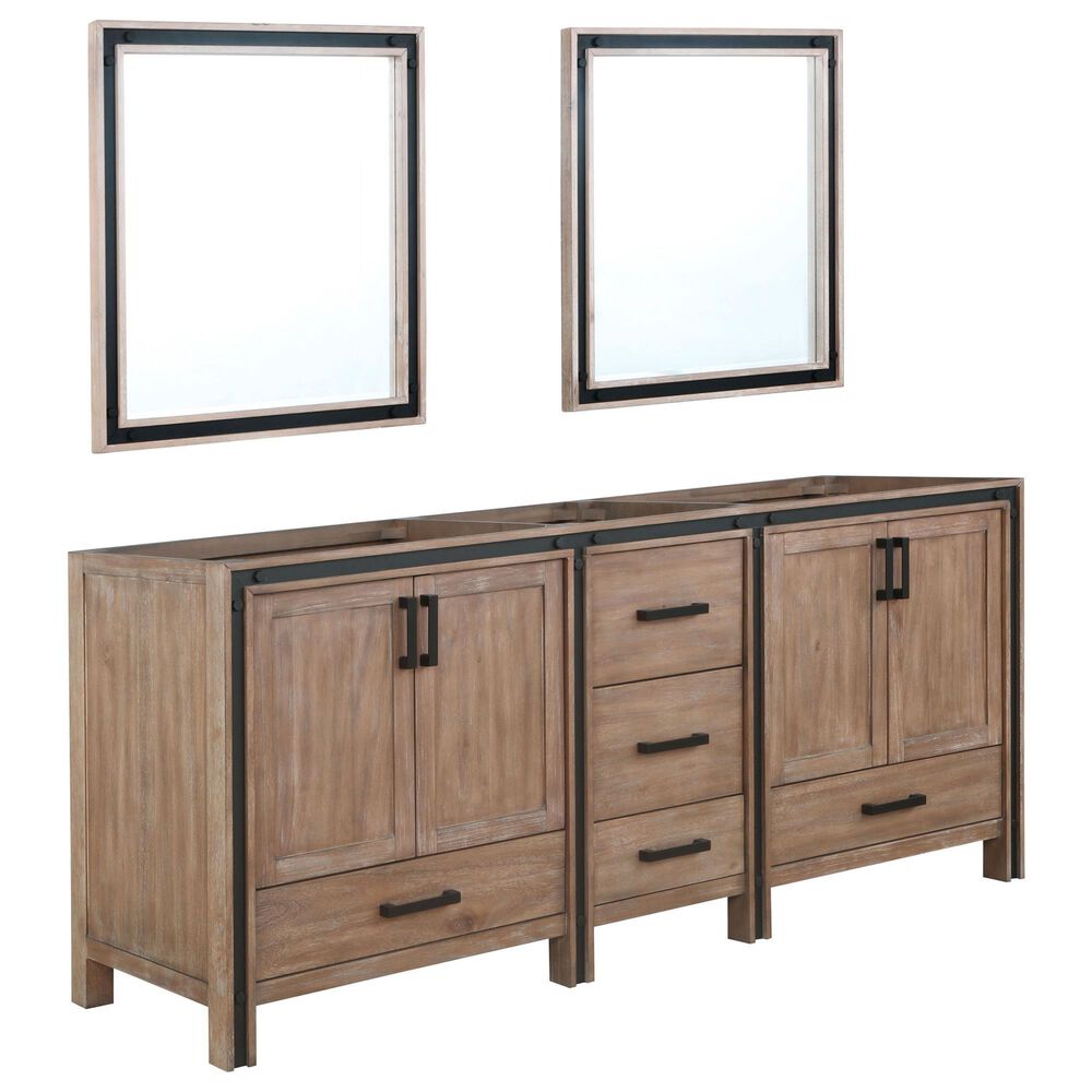 Lexora Home Ziva 80" Double Bathroom Vanity and Mirrors in Rustic Barnwood, , large
