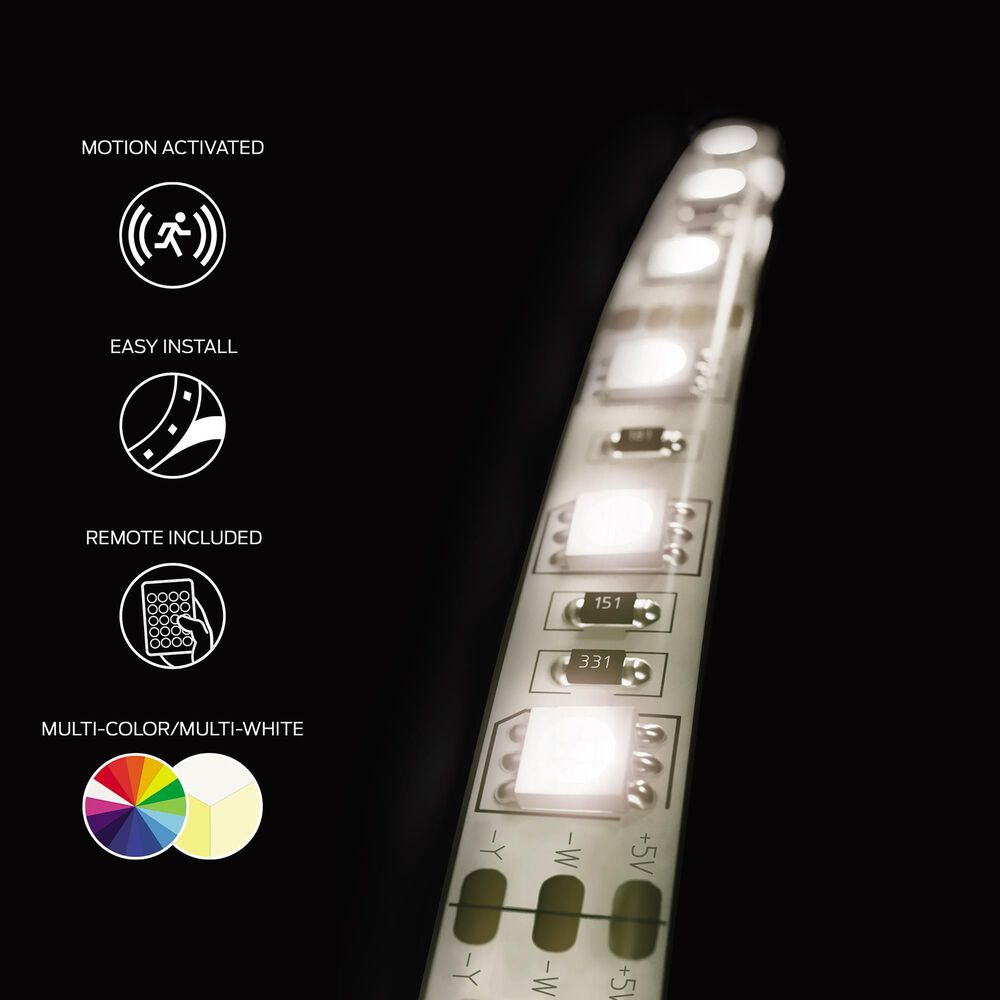 Monster 6.5&#39; Motion Activated Multicolor Light Strip in White, , large