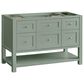 James Martin Vanities Breckenridge 48" Single Bathroom Vanity in Smokey Celadon with Single Hole 3 cm White Zeus Quartz Top and Rectangular Sink, , large