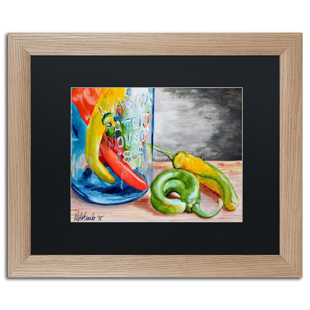 Timberlake Jennifer Redstreake "Chili Peppers" Matted Framed Art 16 x 20 Birch/Black, , large