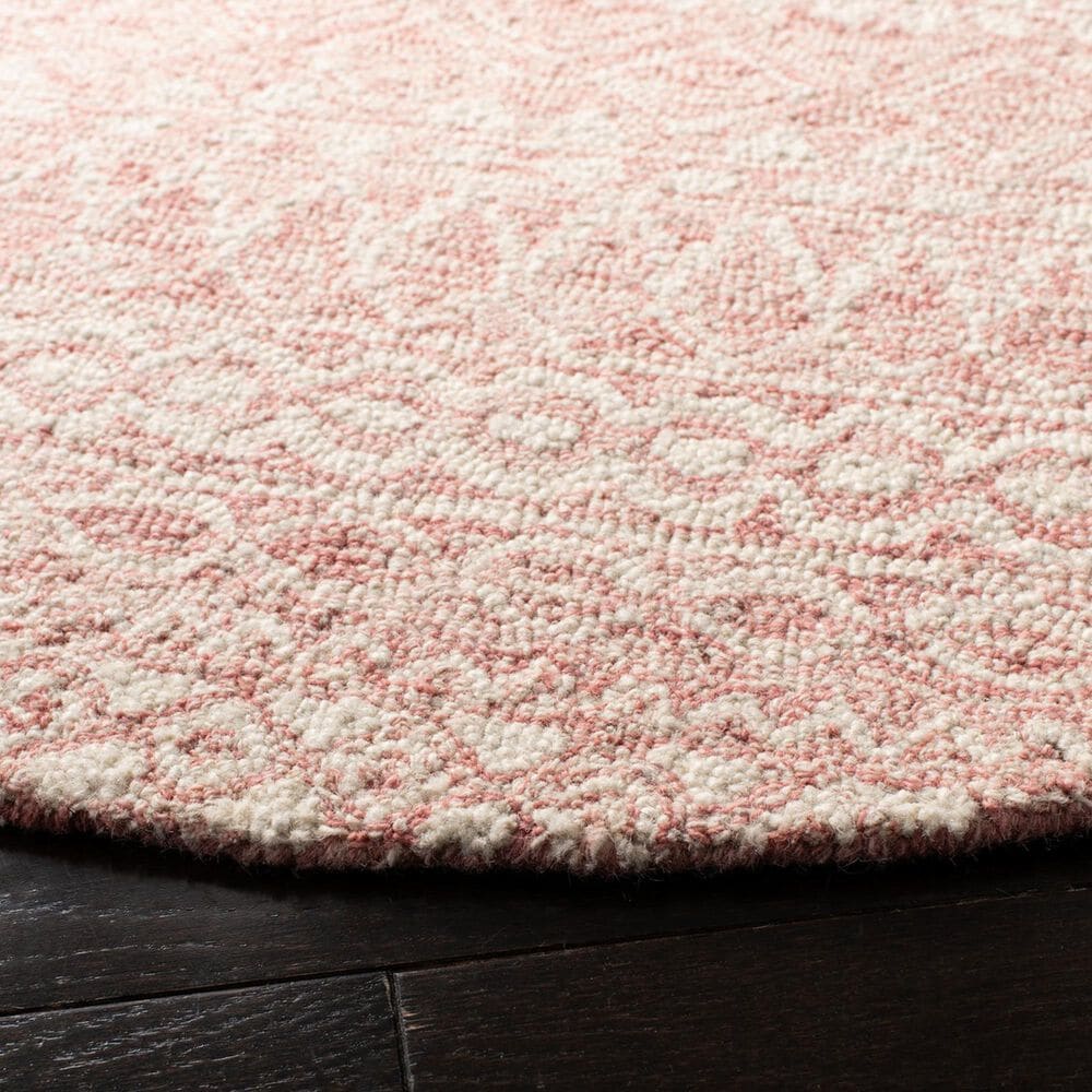 Safavieh Micro-Loop Southwestern 3&#39; Round Pink and Ivory Area Rug, , large