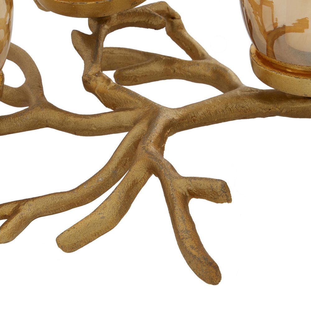 Maple and Jade 19&quot; x 6&quot; Hurricane Lamp in Gold, , large