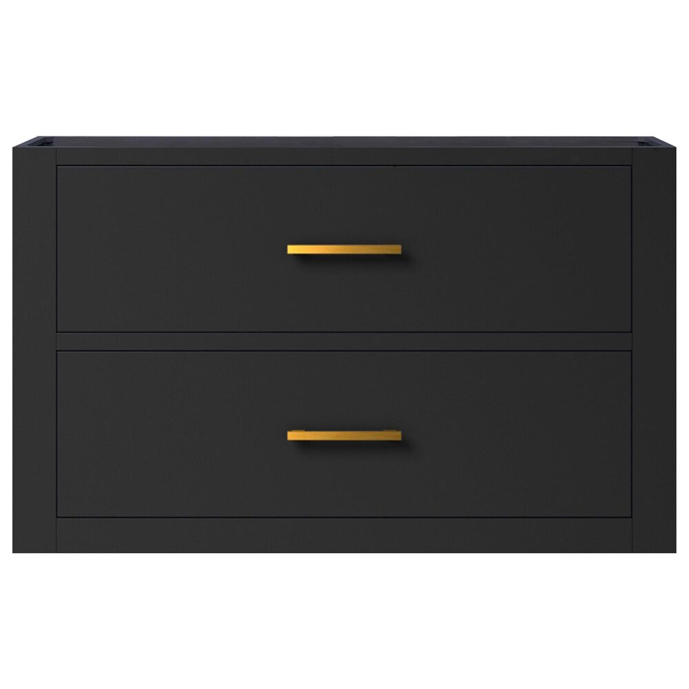Lexora Home Castor 30&quot; Single Bathroom Vanity in Black with 2 cm White Cultured Marble Top and Rectangular Sink, , large