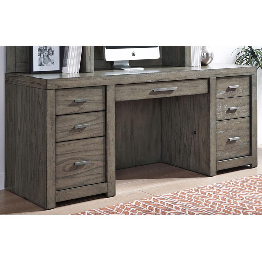 Riva Ridge Modern Loft 72" Credenza Desk in Greystone, , large