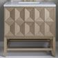 James Martin Vanities Emmeline 36" Single Bathroom Vanity in Pebble Oak with 3 cm Arctic Fall Solid Surface Top and Rectangular Sink, , large