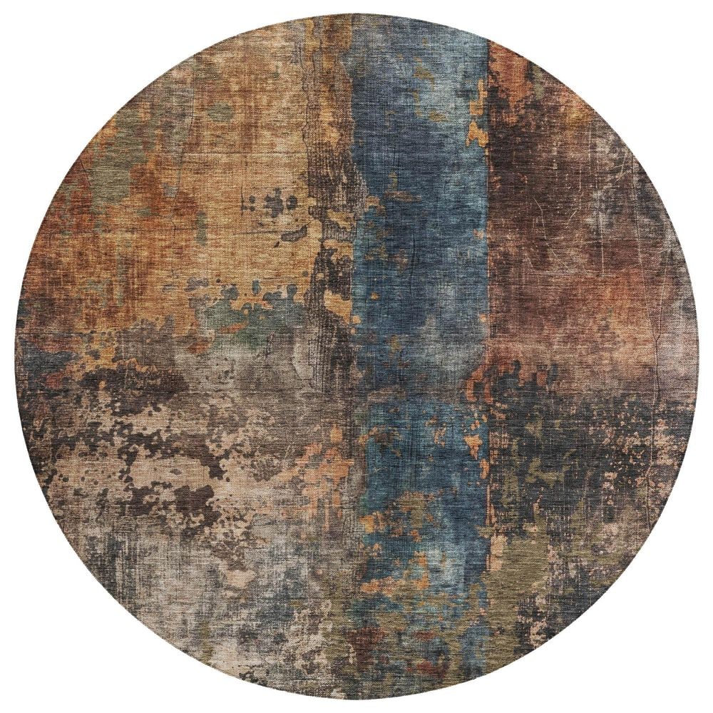 Dalyn Rug Company Nouveau NV12 8" Round Blue Indoor/Outdoor Area Rug, , large