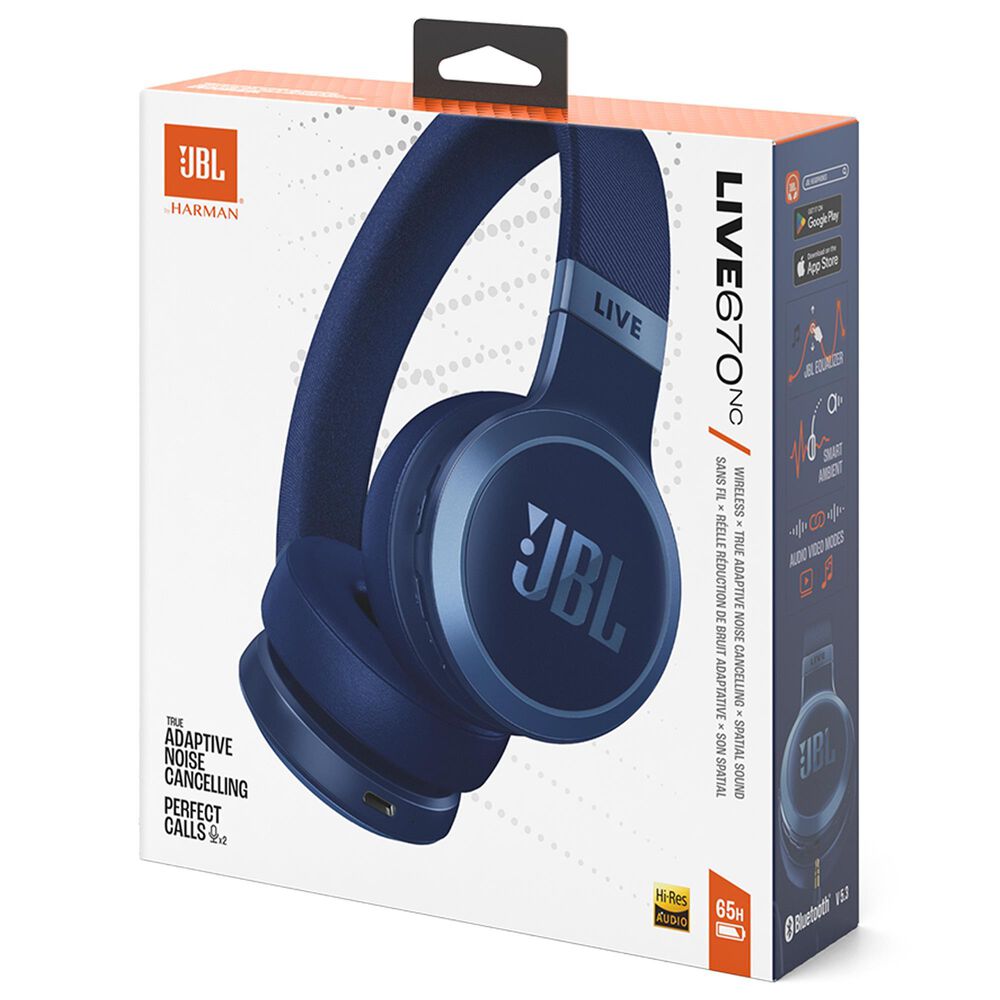 JBL Wireless On-Ear Headphones with True Adaptive Noise Cancelling in Blue, , large