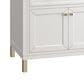 James Martin Vanities Chicago 36" Single Bathroom Vanity in Glossy White with 3 cm Lime Delight Quartz Top and Rectangular Sink, , large