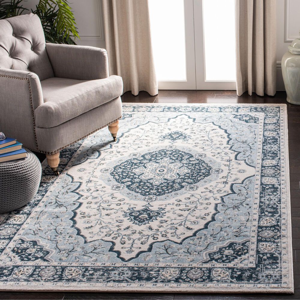 Safavieh Isabella 5&#39;3&quot; x 7&#39;6&quot; Cream and Light Blue Area Rug, , large