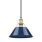 Golden Lighting Orwell 1-Light Medium Pendant with Matte Navy Shade in Brushed Champagne Bronze, , large
