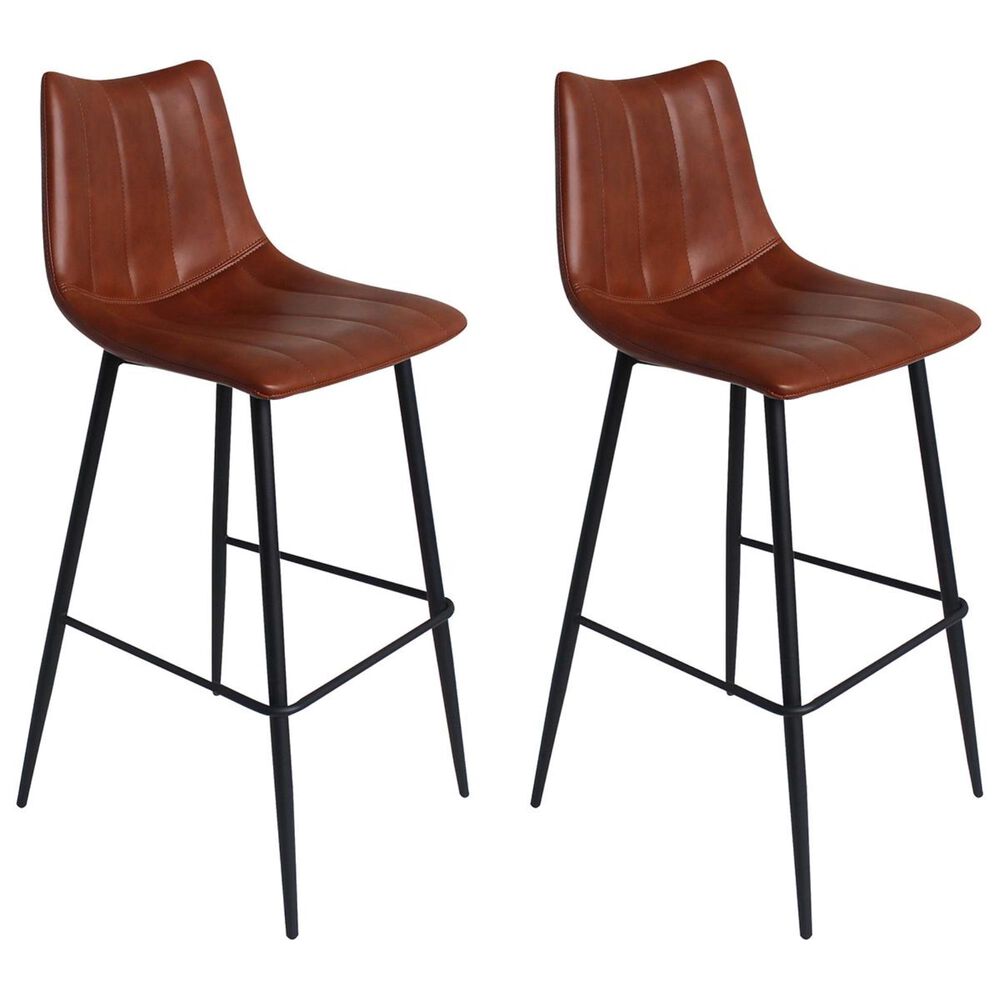 Moe"s Home Collection Alibi Bar Stool in Brown SET OF TWO, , large