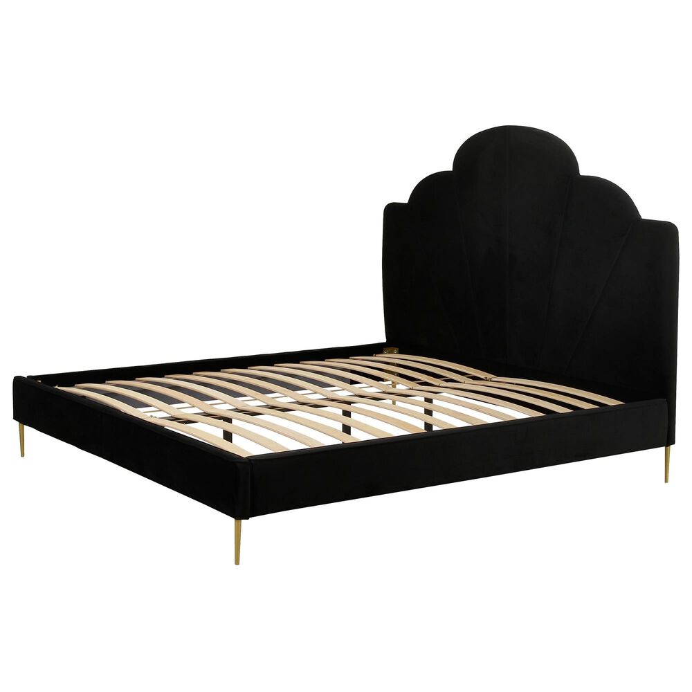 Tov Furniture Bianca King Upholstered Platform Bed in Black NFM