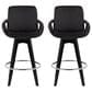 Lumisource Cosmo 26" Swivel Counter Stool with Black Cushion in Black and Chrome (Set of 2), , large