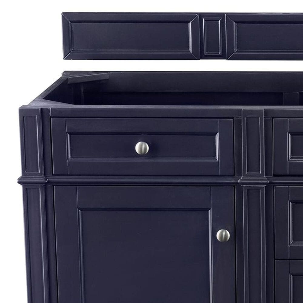 James Martin Vanities Brittany 60&quot; Double Bathroom Vanity in Victory Blue with 3 cm Eternal Marfil Quartz Top, , large