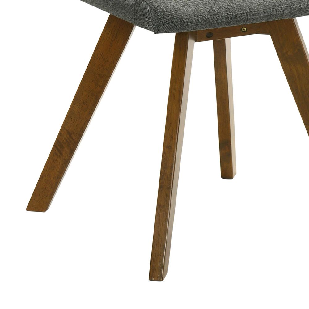 Armen Living Gina Side Chair with Charcoal Upholstery in Warm Walnut (Set of 4), , large