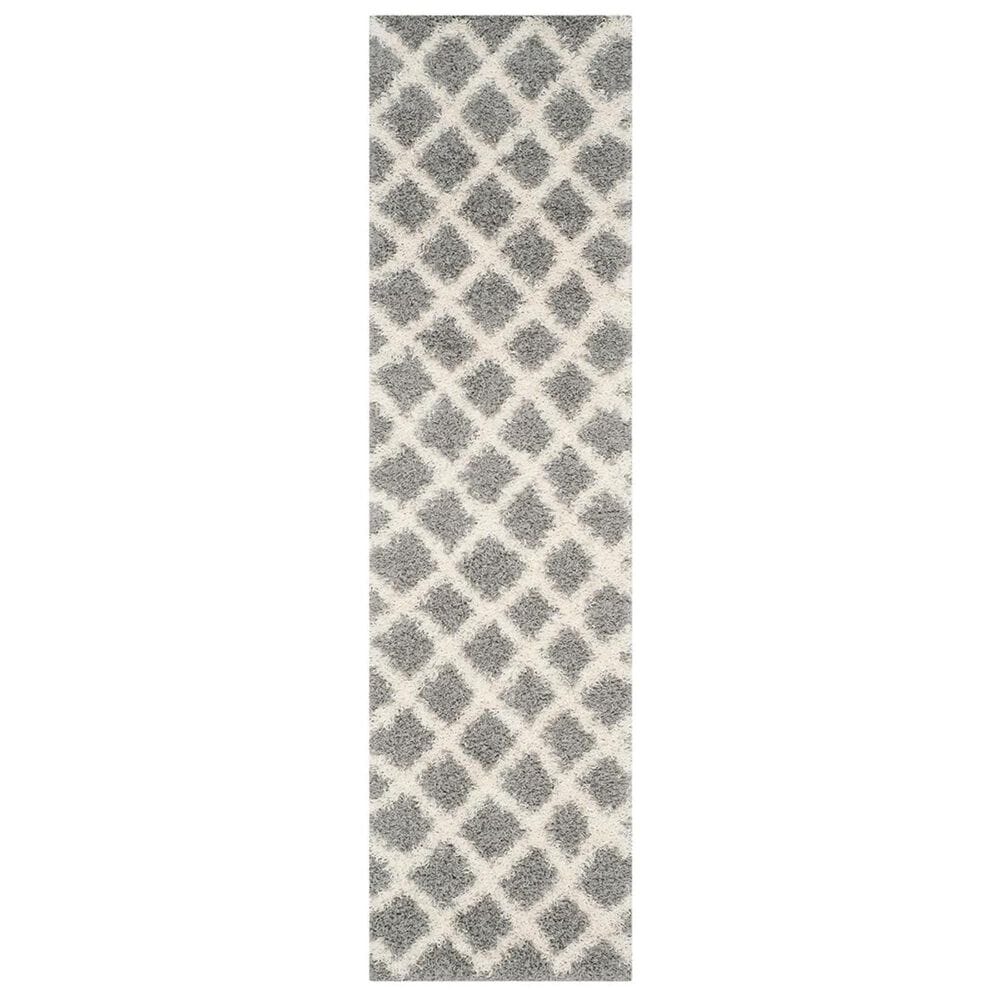 Safavieh Dallas Shag SGD258G-26 2&#39;3&quot; x 6&#39; Grey/Ivory Runner, , large