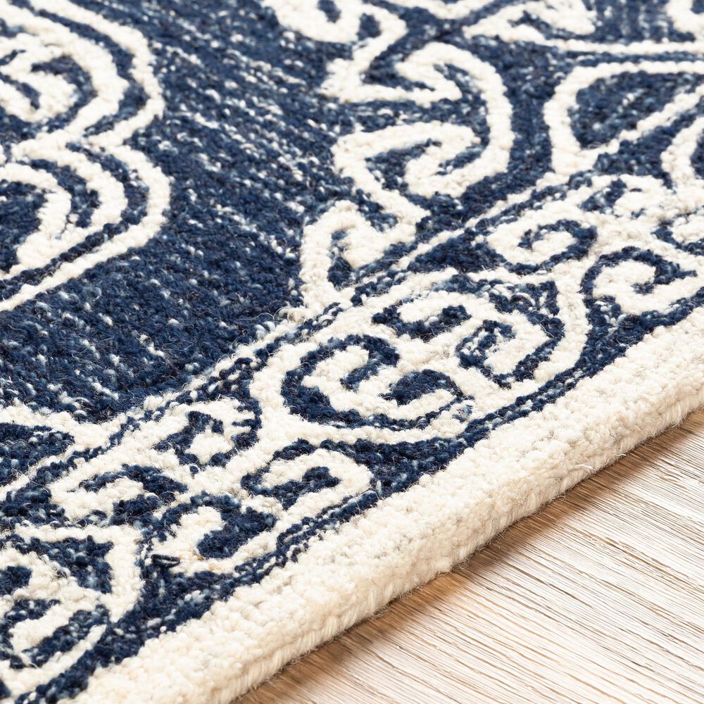 Surya Granada GND-2308 2&#39; x 3&#39; Dark Blue, Ivory and Charcoal Scatter Rug, , large