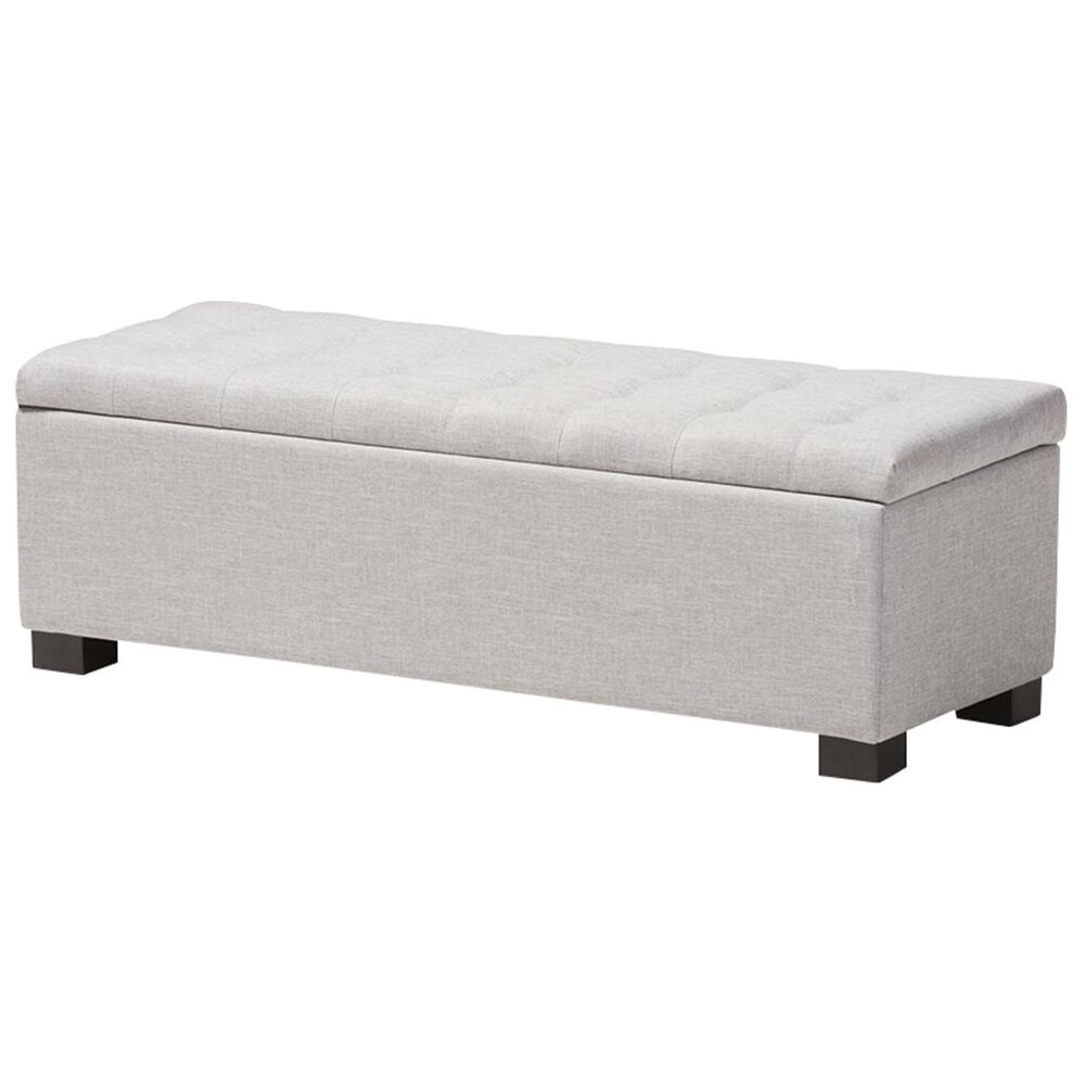 Baxton Studio Roanoke Upholstered Storage Ottoman Bench in Grayish Beige, , large