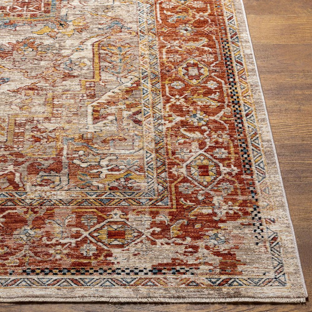 Surya Aspendos APS-2320 9&#39; x 12&#39;2&quot; Rust, Teal, Mustard, Black, Medium Gray, Charcoal and Light Beige Area Rug, , large