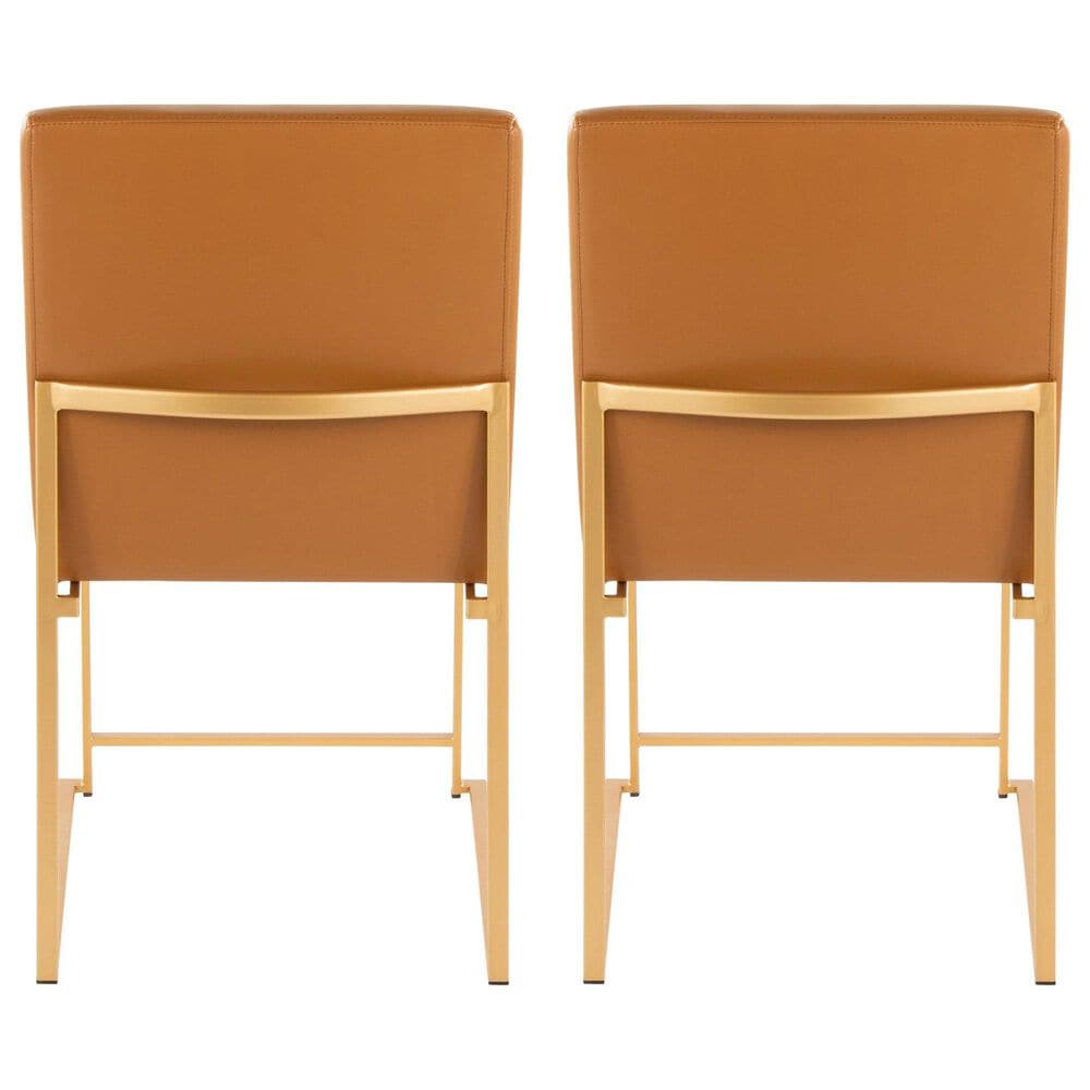Lumisource Fuji Side Chair with Camel Cushion in Gold (Set of 2), , large