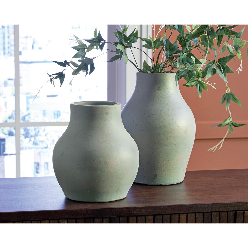 Ashley Baychester 13.13" Vase in Antique Green, , large